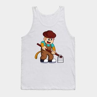 Monkey at Farmer with Rake Tank Top